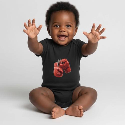 Boxing: Hanging Gloves Icon - Organic Short Sleeve Baby Bodysuit