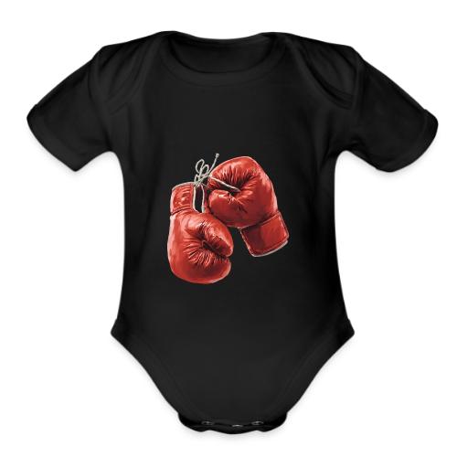 Boxing: Hanging Gloves Icon - Organic Short Sleeve Baby Bodysuit