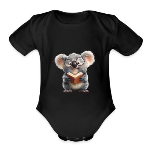 3D Gamer Koala Cozy Cartoon Design - Organic Short Sleeve Baby Bodysuit