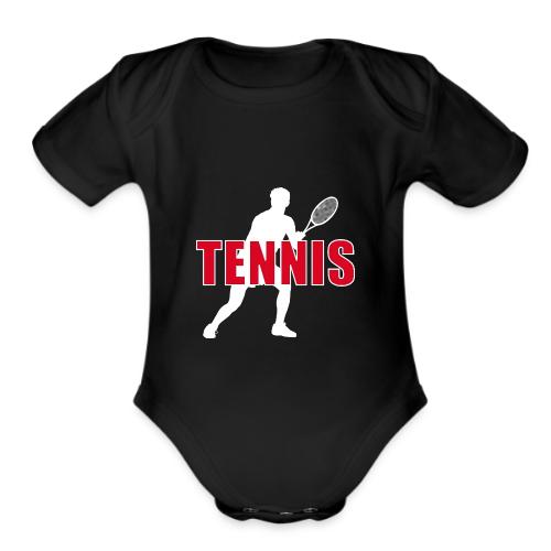Red Court Tennis - Organic Short Sleeve Baby Bodysuit