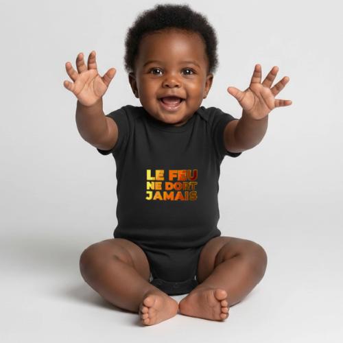 Fire never sleeps - Organic Short Sleeve Baby Bodysuit