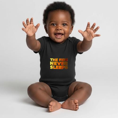 The fire never sleeps - Organic Short Sleeve Baby Bodysuit