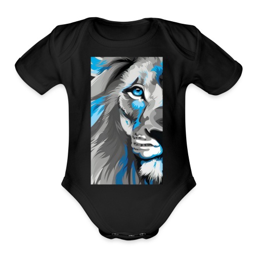 Blue lion king - Organic Short Sleeve Baby Bodysuit