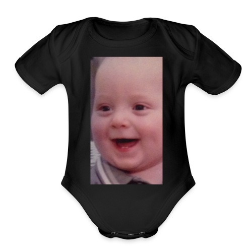LITTLE BOI SMILING🙂 - Organic Short Sleeve Baby Bodysuit