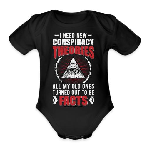 New Conspiracy Theories for Dark Colors - Organic Short Sleeve Baby Bodysuit