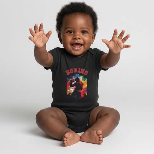Boxing Warrior - Organic Short Sleeve Baby Bodysuit