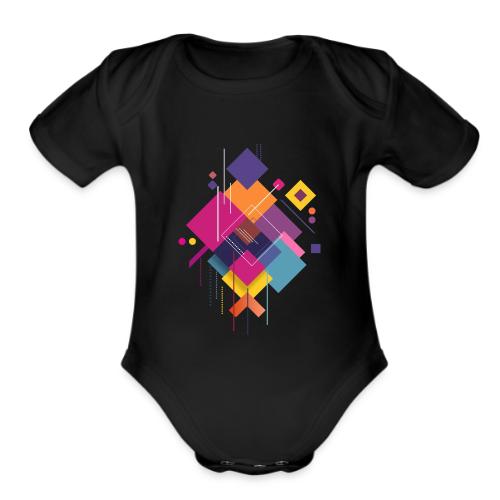 Vibrant Geometry - Organic Short Sleeve Baby Bodysuit