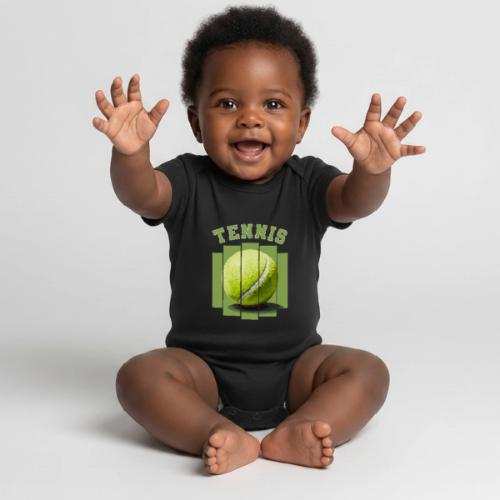 Tennis Minimal - Organic Short Sleeve Baby Bodysuit