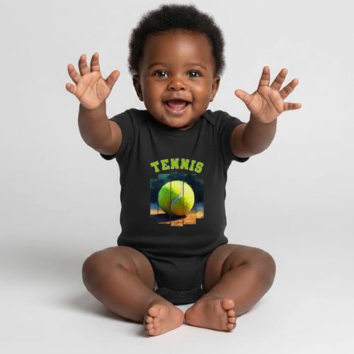 Tennis Vibes Only - Organic Short Sleeve Baby Bodysuit