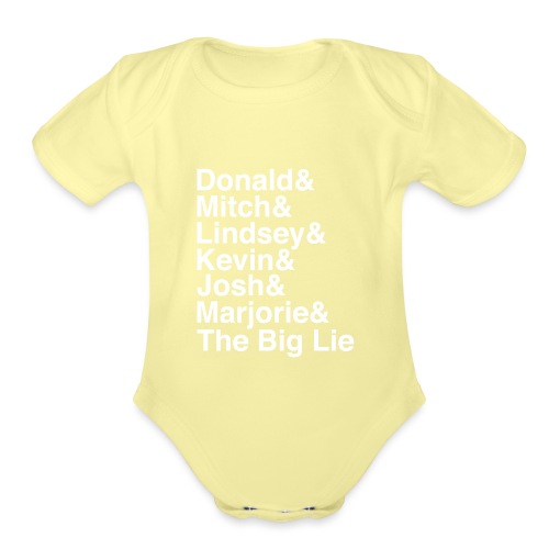 The Big Lie Name Stack - Organic Short Sleeve Baby Bodysuit