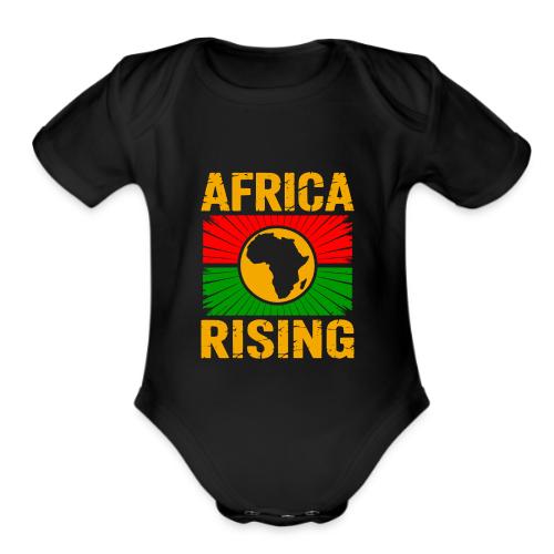Africa Rising Vintage Continent Unity Design - Organic Short Sleeve Baby Bodysuit