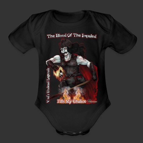 Vlad The Impaler CloseUp Flamed - Organic Short Sleeve Baby Bodysuit