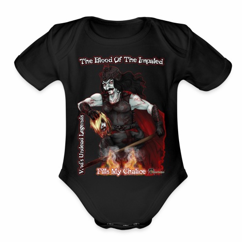 Vlad The Impaler CloseUp Flamed - Organic Short Sleeve Baby Bodysuit