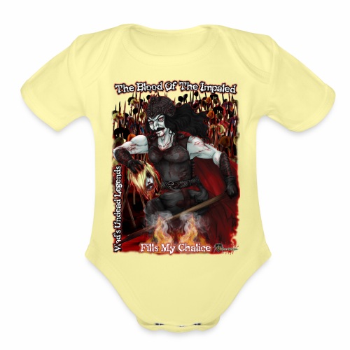 Vlad The Impaler CloseUp With Impaled - Organic Short Sleeve Baby Bodysuit
