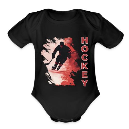 Hockey Fire - Organic Short Sleeve Baby Bodysuit