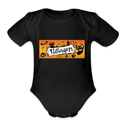 YO ROCKETPANTS01 HALLOWEEN MERCH - Organic Short Sleeve Baby Bodysuit