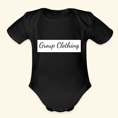 Cursive Black and White Hoodie - Organic Short Sleeve Baby Bodysuit