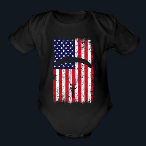 American paratrooper 2 - Organic Short Sleeve Baby Bodysuit
