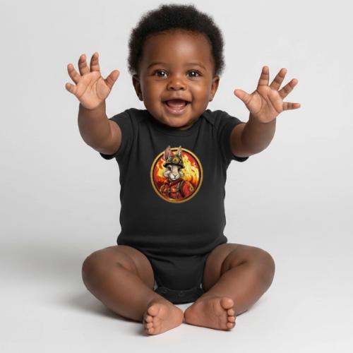Rabbit Firefighter - Organic Short Sleeve Baby Bodysuit
