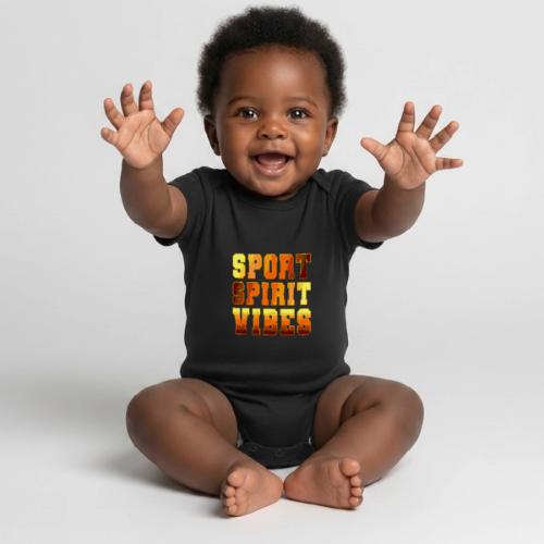 Sport Spirit Vibes Gradient - Organic Short Sleeve Baby Bodysuit