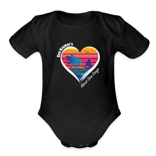 KK ASD HEART WHITE - Organic Short Sleeve Baby Bodysuit