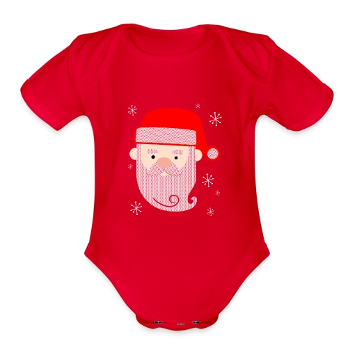 Santa Claus Texture - Organic Short Sleeve Baby Bodysuit