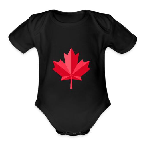 Canadian red maple leaf - Organic Short Sleeve Baby Bodysuit