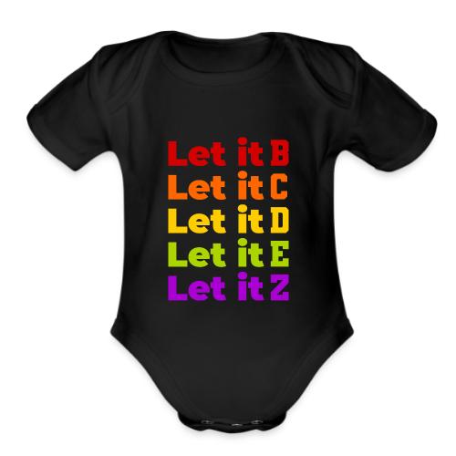 Let It Be Alphabetical - Organic Short Sleeve Baby Bodysuit