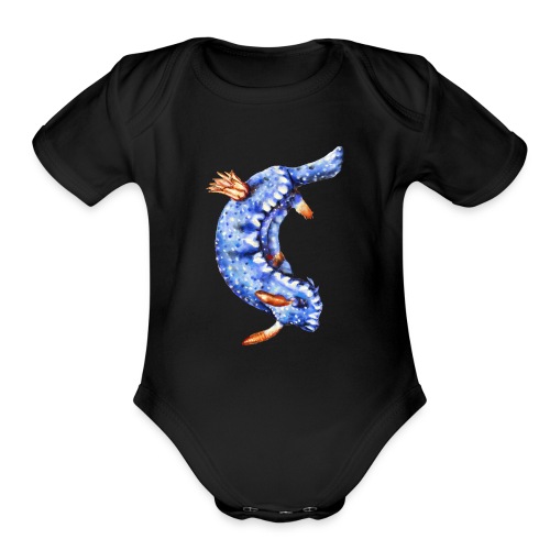 Blue Sea slug - Organic Short Sleeve Baby Bodysuit