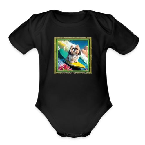 Shih Tzu Bamboo - Organic Short Sleeve Baby Bodysuit