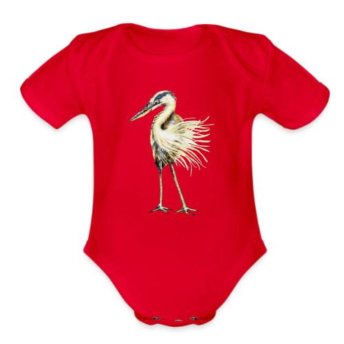 Great Blue Heron - Organic Short Sleeve Baby Bodysuit