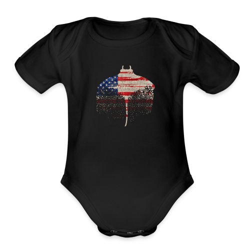 South Carolina Independence Stingray, Dark - Organic Short Sleeve Baby Bodysuit