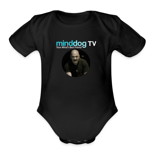 MinddogTV Logo - Organic Short Sleeve Baby Bodysuit
