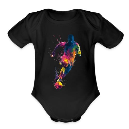 Soccer: Kick of Colors - Organic Short Sleeve Baby Bodysuit