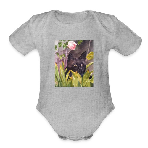 Black cat - Organic Short Sleeve Baby Bodysuit