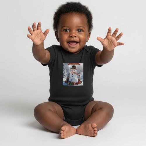 Merry Christmas - Organic Short Sleeve Baby Bodysuit