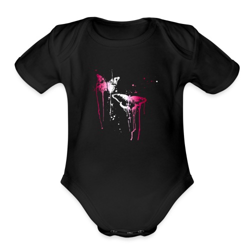 Dripping Butterflies - Organic Short Sleeve Baby Bodysuit