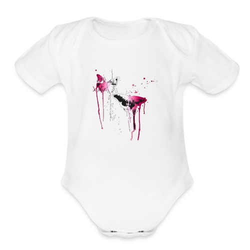 Dripping Butterflies - Organic Short Sleeve Baby Bodysuit