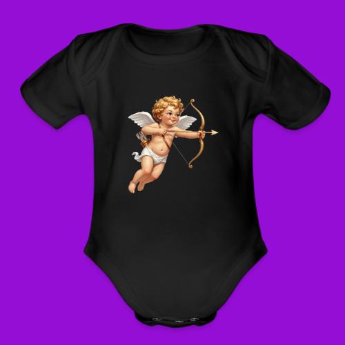 Cupid with twohearts set - Organic Short Sleeve Baby Bodysuit