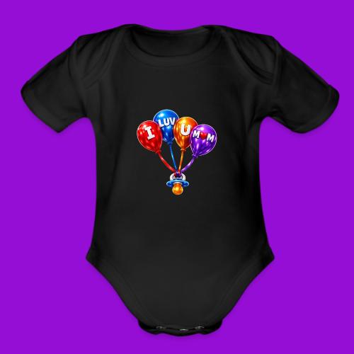 Balloon Love❤️ - Organic Short Sleeve Baby Bodysuit