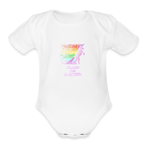 Follow The Unicorn - Organic Short Sleeve Baby Bodysuit