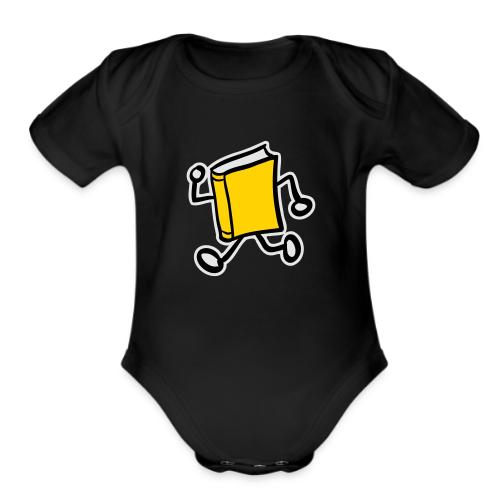 internal bally solo 3 colour white outline - Organic Short Sleeve Baby Bodysuit