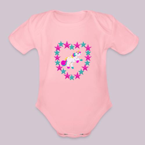 Mia Rose Unicorn - Organic Short Sleeve Baby Bodysuit