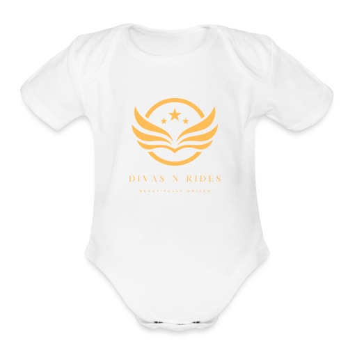 Divas N Rides Wings1 - Organic Short Sleeve Baby Bodysuit