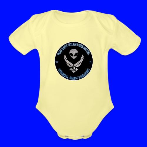 BlackOpsTransBigger1 FrontOnly with OTchan Back - Organic Short Sleeve Baby Bodysuit