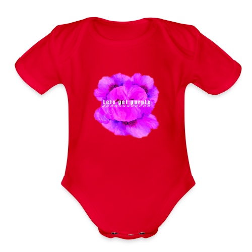 lets_get_purple_2 - Organic Short Sleeve Baby Bodysuit