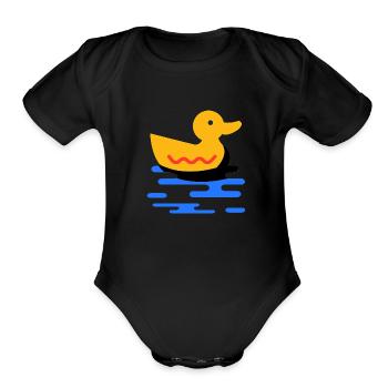 Canard sur l'eau - Cache-couche à manches courtes bio - noir - Devant