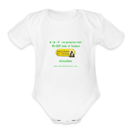 rm Linux Code of Conduct - Organic Short Sleeve Baby Bodysuit