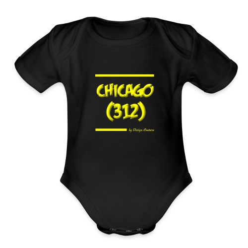 CHICAGO 312 YELLOW - Organic Short Sleeve Baby Bodysuit