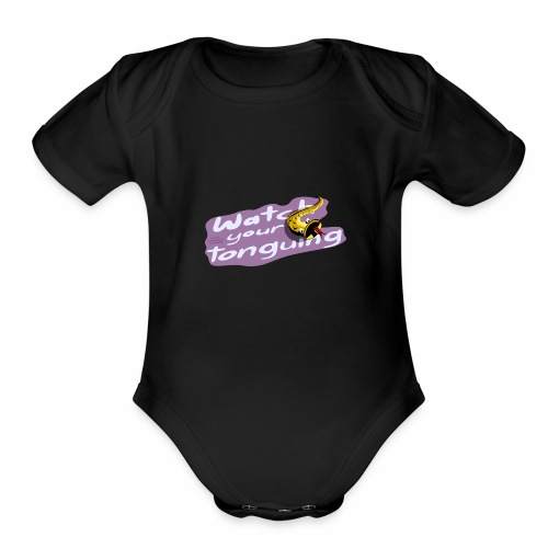 Saxophone players: Watch your tonguing!! pink - Organic Short Sleeve Baby Bodysuit